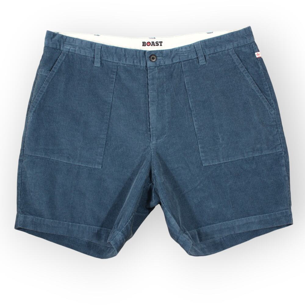 BOAST USA Mens 40 Patch Pocket Corduroy Short Blue NWT 7"